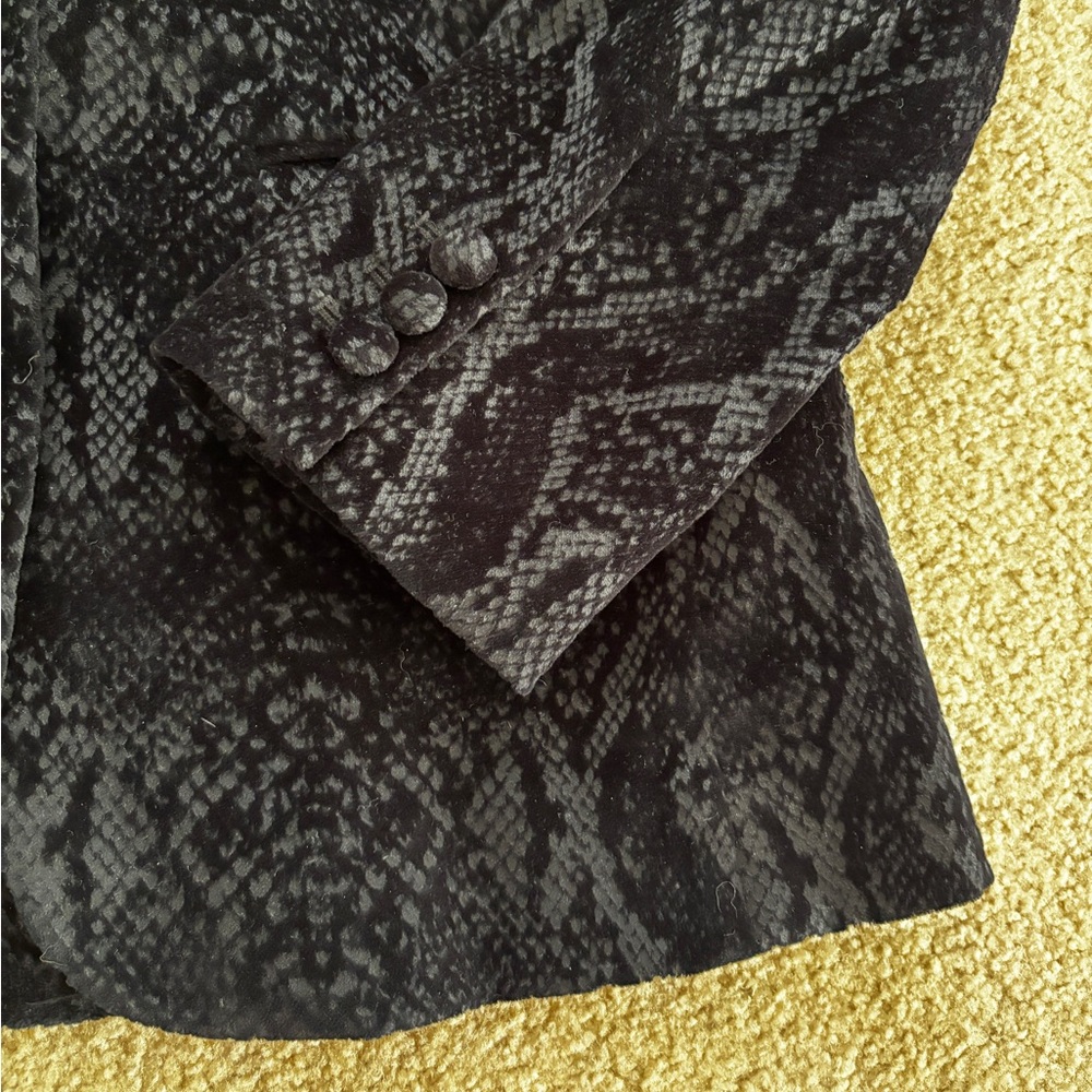 Frame Velvet Python Blazer Size 4 - Picture 8 of 16